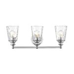 Mae 3-Light Chrome Vanity with Hand-Blown Clear Optic Glass 11 Mae 3-Light Chrome Vanity with Hand-Blown Clear Optic Glass