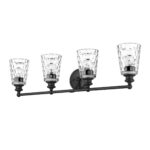 Mae 4-Light Matte Black Transitional Vanity with Clear Glass