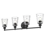 Mae 4-Light Matte Black Transitional Vanity with Clear Glass