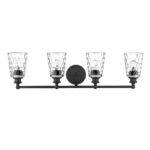 Mae 4-Light Matte Black Transitional Vanity with Clear Glass