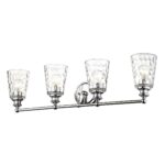 Mae 4-Light Chrome Vanity with Clear Optic Glass