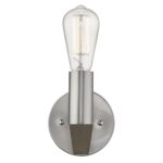 Silver Metal and Wood Transitional Wall Sconce