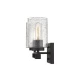 Bronze Metal & Textured Glass Two-Light Modern Wall Sconce 6 Bronze Metal & Textured Glass Two-Light Modern Wall Sconce
