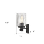 Bronze Metal & Textured Glass Two-Light Modern Wall Sconce 10 Bronze Metal & Textured Glass Two-Light Modern Wall Sconce