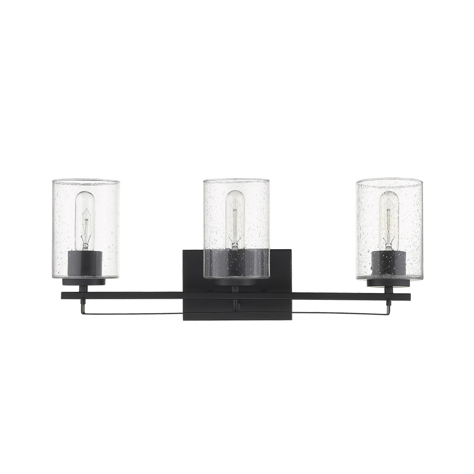 Black Metal Textured Glass Three-Light Wall Sconce, Modern Style 3 Black Metal Textured Glass Three-Light Wall Sconce, Modern Style - Image 3