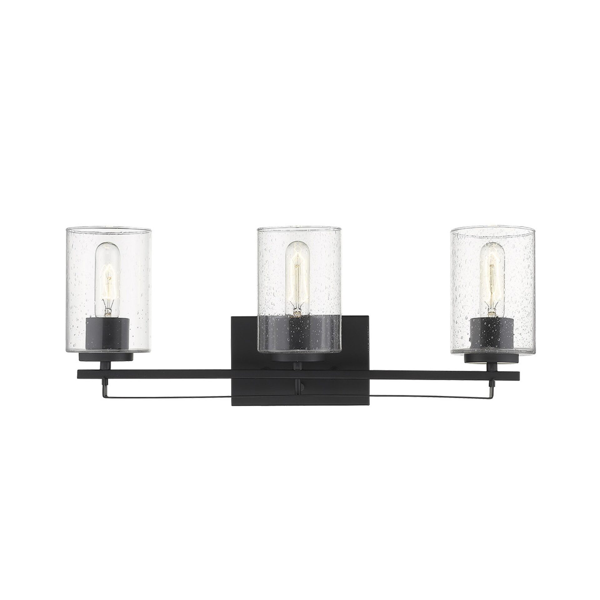 Black Metal Textured Glass Three-Light Wall Sconce, Modern Style 4 Black Metal Textured Glass Three-Light Wall Sconce, Modern Style - Image 4