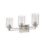 Silver Metal Textured Glass Three-Light Modern Wall Sconce 8 Silver Metal Textured Glass Three-Light Modern Wall Sconce
