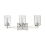 Silver Metal Textured Glass Three-Light Modern Wall Sconce 10 Silver Metal Textured Glass Three-Light Modern Wall Sconce