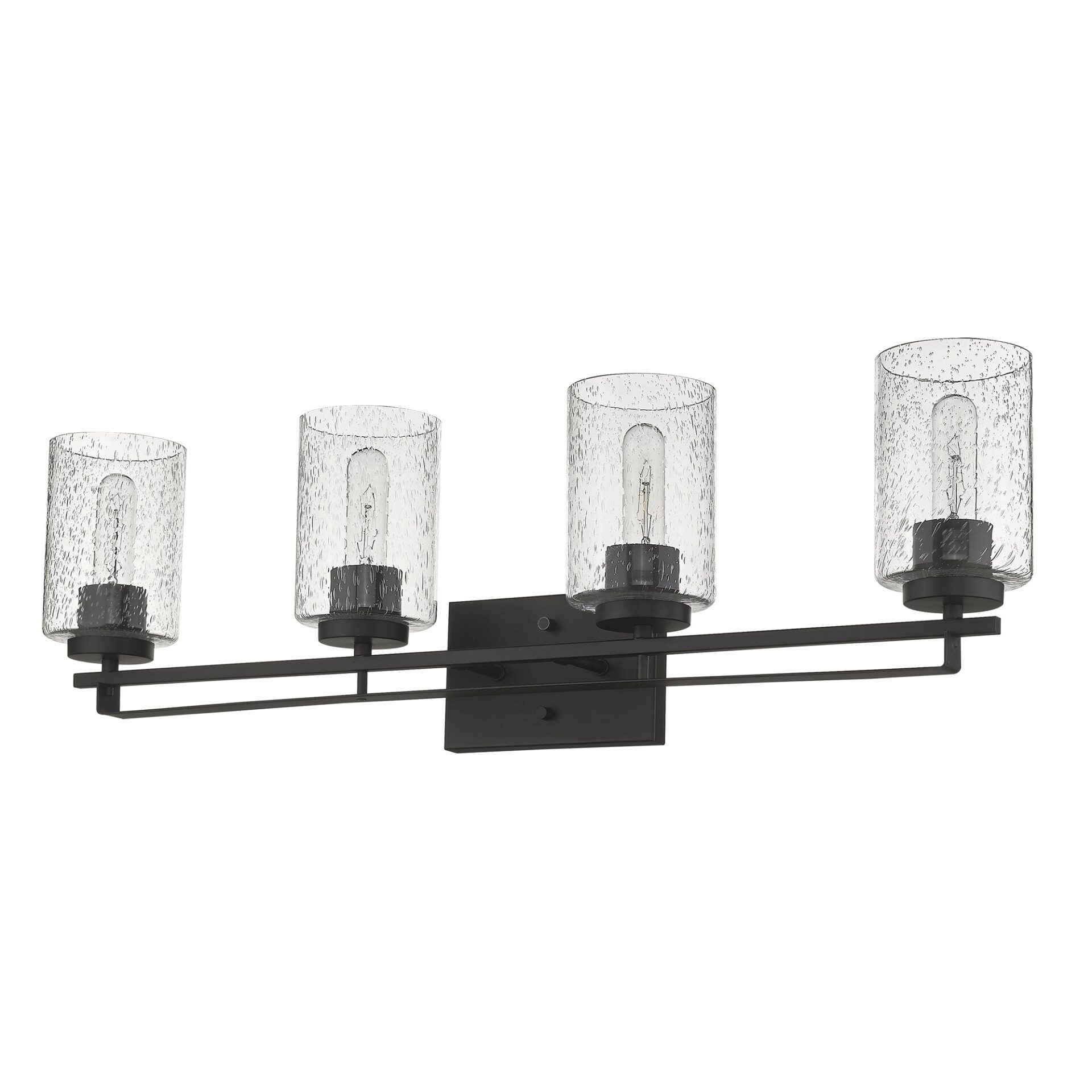 Orella Modern Oil-Rubbed Bronze Vanity Light with Seeded Glass 2 Orella Modern Oil-Rubbed Bronze Vanity Light with Seeded Glass - Image 2