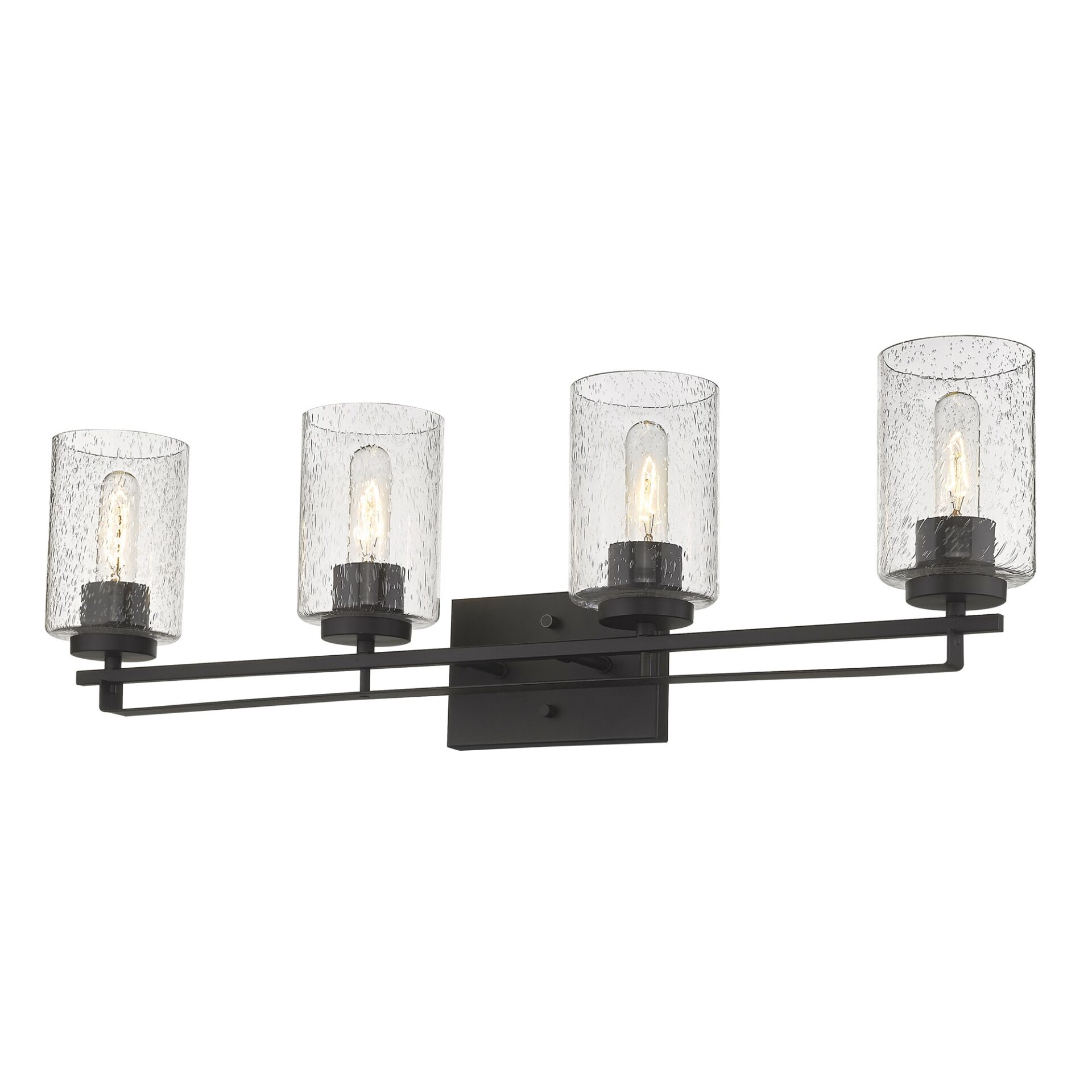 Orella Modern Oil-Rubbed Bronze Vanity Light with Seeded Glass 3 Orella Modern Oil-Rubbed Bronze Vanity Light with Seeded Glass - Image 3
