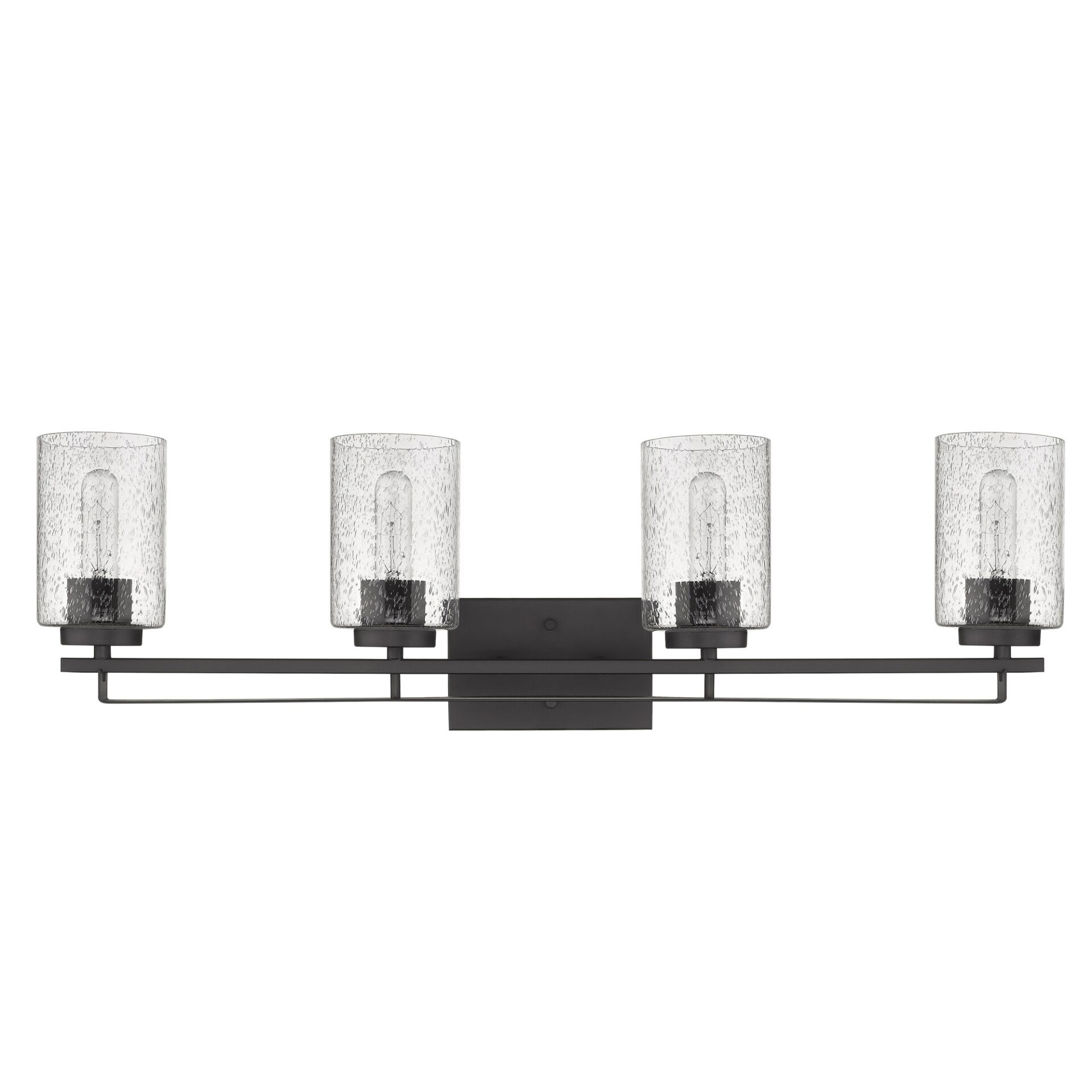 Orella Modern Oil-Rubbed Bronze Vanity Light with Seeded Glass 4 Orella Modern Oil-Rubbed Bronze Vanity Light with Seeded Glass - Image 4