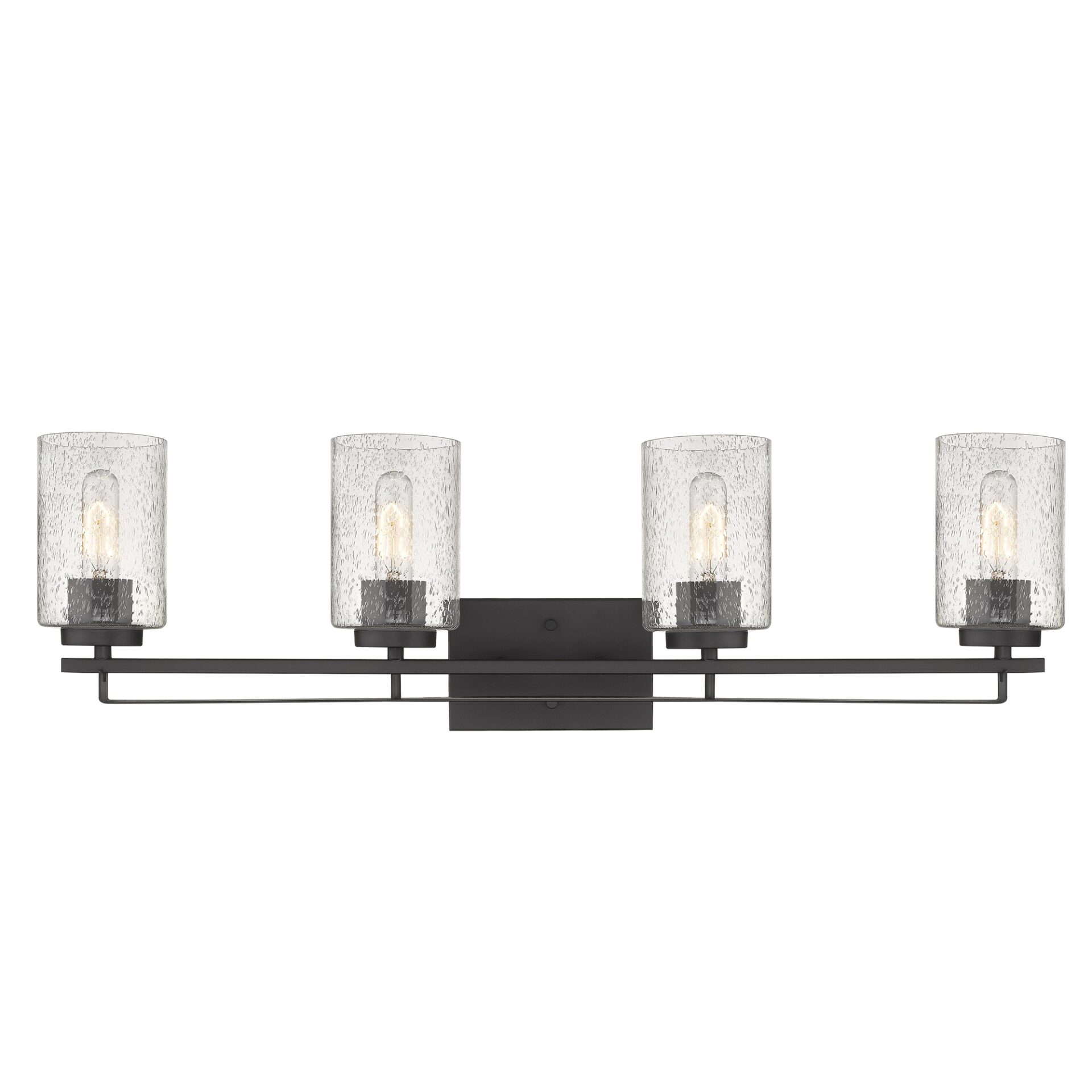 Orella Modern Oil-Rubbed Bronze Vanity Light with Seeded Glass 5 Orella Modern Oil-Rubbed Bronze Vanity Light with Seeded Glass - Image 5