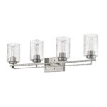 Orella Modern 4-Light Satin Nickel Vanity with Seeded Glass 7 Orella Modern 4-Light Satin Nickel Vanity with Seeded Glass