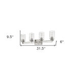 Orella Modern 4-Light Satin Nickel Vanity with Seeded Glass 12 Orella Modern 4-Light Satin Nickel Vanity with Seeded Glass