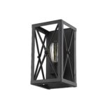Matte Black Geometric Metal Wall Sconce for Industrial Spaces