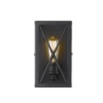 Matte Black Geometric Metal Wall Sconce for Industrial Spaces