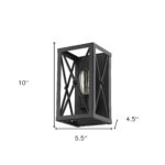 Matte Black Geometric Metal Wall Sconce for Industrial Spaces