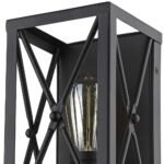 Matte Black Geometric Metal Wall Sconce for Industrial Spaces