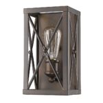 Antique Bronze Metal Geometric Industrial Wall Sconce