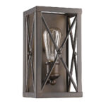 Antique Bronze Metal Geometric Industrial Wall Sconce
