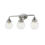 Portsmith Polished Nickel Vanity Light with Clear Glass Globes 8 Portsmith Polished Nickel Vanity Light with Clear Glass Globes