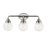Portsmith Polished Nickel Vanity Light with Clear Glass Globes 7 Portsmith Polished Nickel Vanity Light with Clear Glass Globes