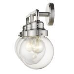 Portsmith Polished Nickel Vanity Light with Clear Glass Globes 6 Portsmith Polished Nickel Vanity Light with Clear Glass Globes