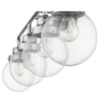 4-Light Polished Nickel Vanity With Clear Glass Globes 9 4-Light Polished Nickel Vanity With Clear Glass Globes