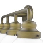 Portsmith Retro Brass Vanity Light with Opal Glass Globes 14 Portsmith Retro Brass Vanity Light with Opal Glass Globes