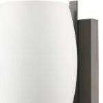Geometric Bronze Wall Sconce with Frosted Glass Shade 8 Geometric Bronze Wall Sconce with Frosted Glass Shade