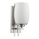 Geometric Silver Wall Sconce with Frosted Glass Shade 7 Geometric Silver Wall Sconce with Frosted Glass Shade