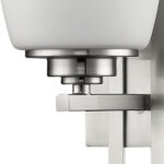 Geometric Silver Wall Sconce with Frosted Glass Shade 8 Geometric Silver Wall Sconce with Frosted Glass Shade