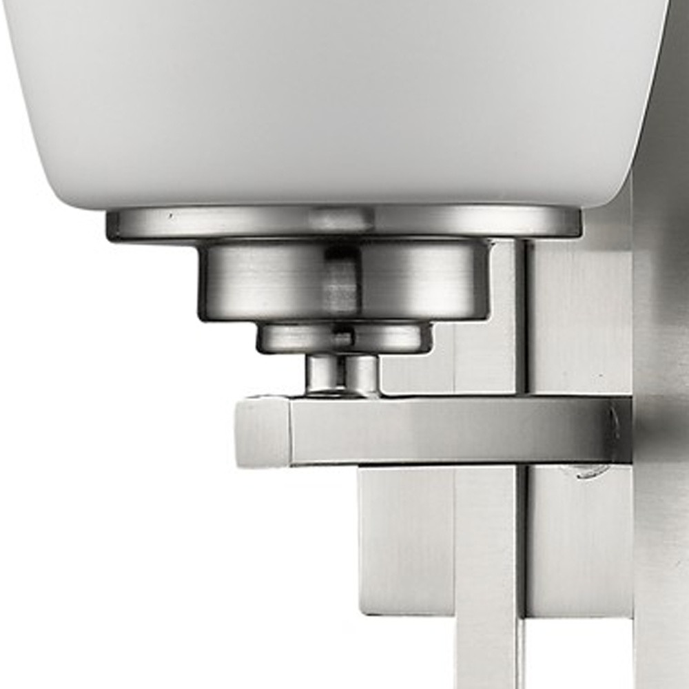 Geometric Silver Wall Sconce with Frosted Glass Shade 3 Geometric Silver Wall Sconce with Frosted Glass Shade - Image 3