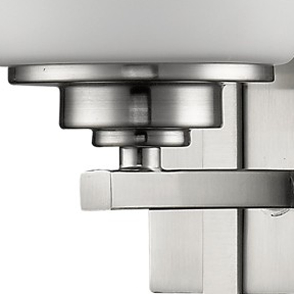 Geometric Silver Wall Sconce with Frosted Glass Shade 4 Geometric Silver Wall Sconce with Frosted Glass Shade - Image 4
