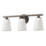 Three-Light Industrial Bronze Metal Vanity Wall Light
