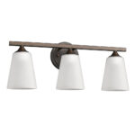 Three-Light Industrial Bronze Metal Vanity Wall Light