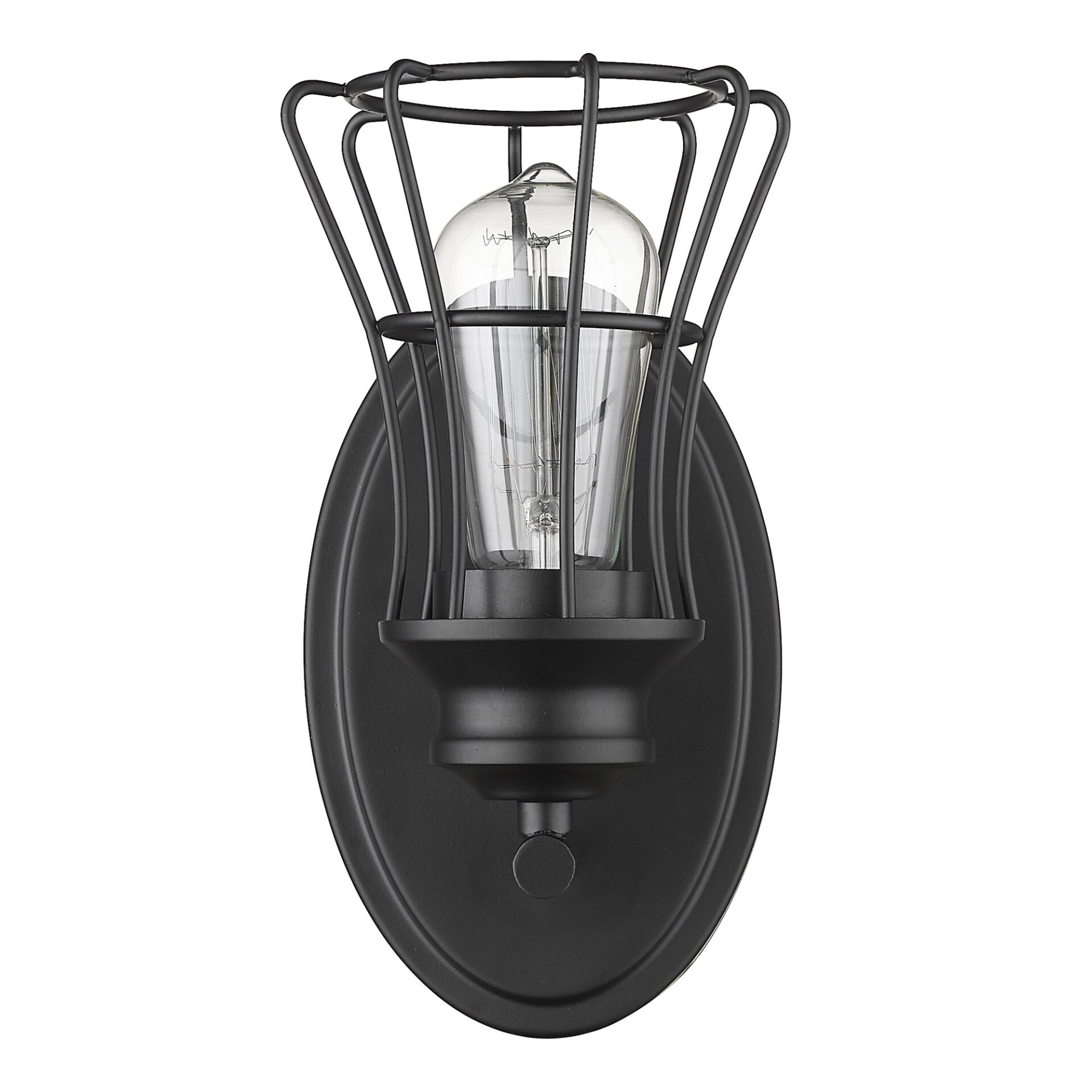 Matte Black Vintage Industrial Cage Wall Sconce 3 Matte Black Vintage Industrial Cage Wall Sconce - Image 3