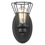 Matte Black Vintage Industrial Cage Wall Sconce 10 Matte Black Vintage Industrial Cage Wall Sconce