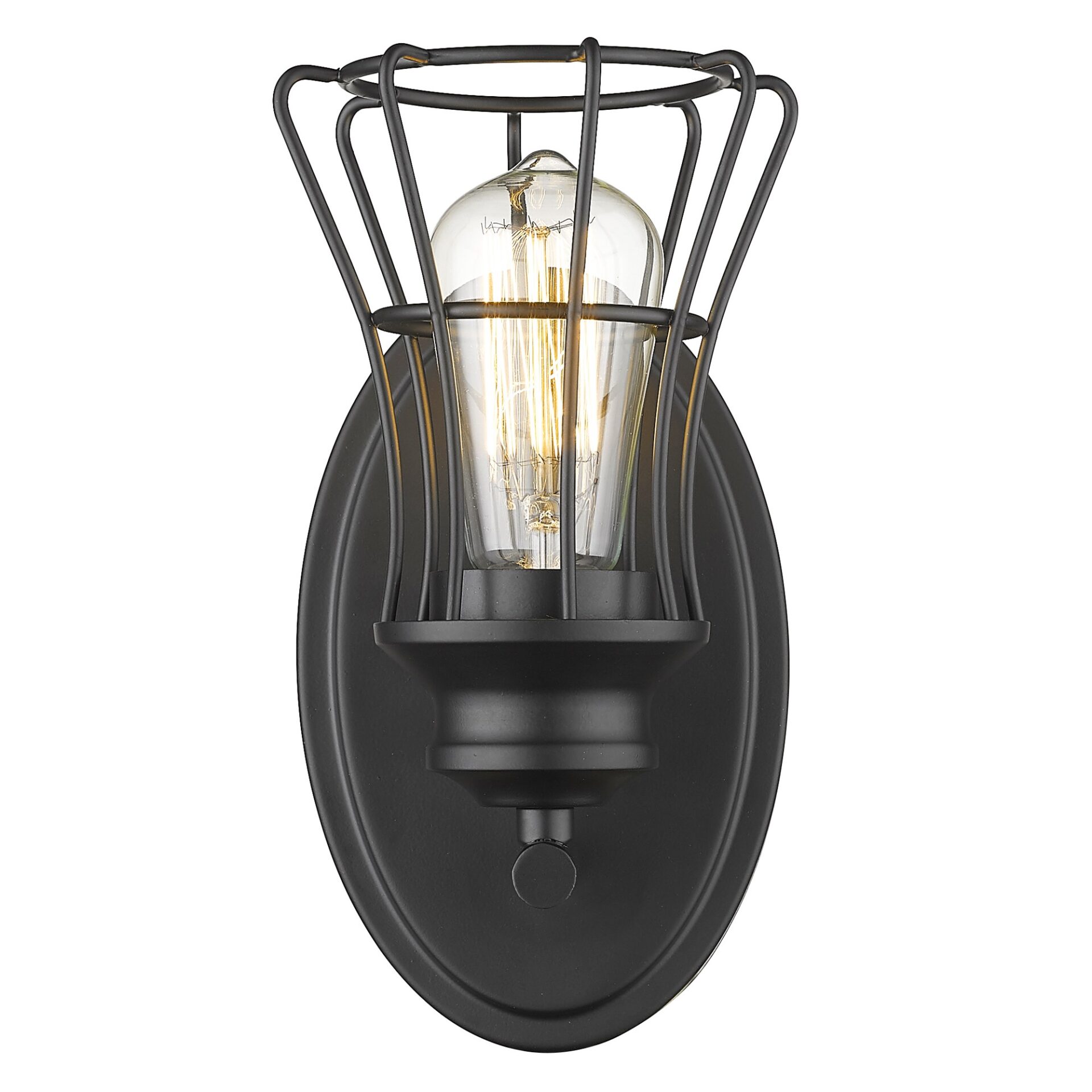 Matte Black Vintage Industrial Cage Wall Sconce 4 Matte Black Vintage Industrial Cage Wall Sconce - Image 4