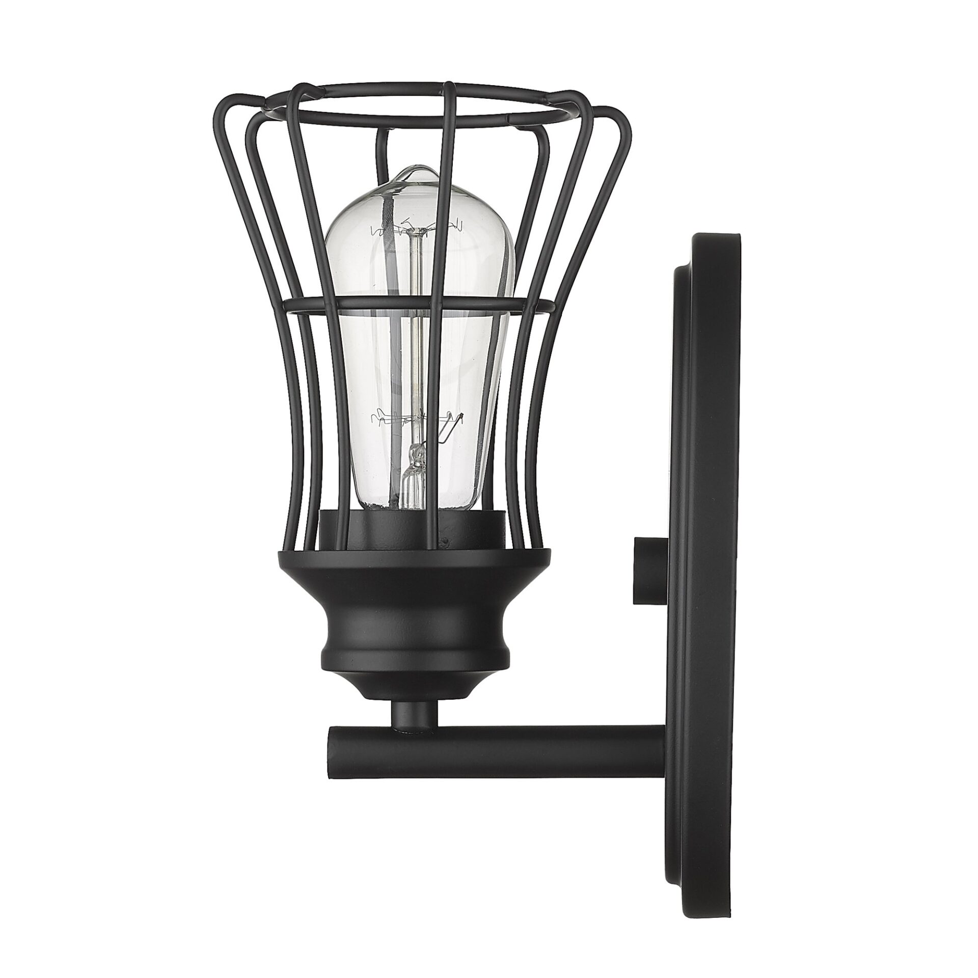 Matte Black Vintage Industrial Cage Wall Sconce 5 Matte Black Vintage Industrial Cage Wall Sconce - Image 5