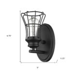 Matte Black Vintage Industrial Cage Wall Sconce 12 Matte Black Vintage Industrial Cage Wall Sconce