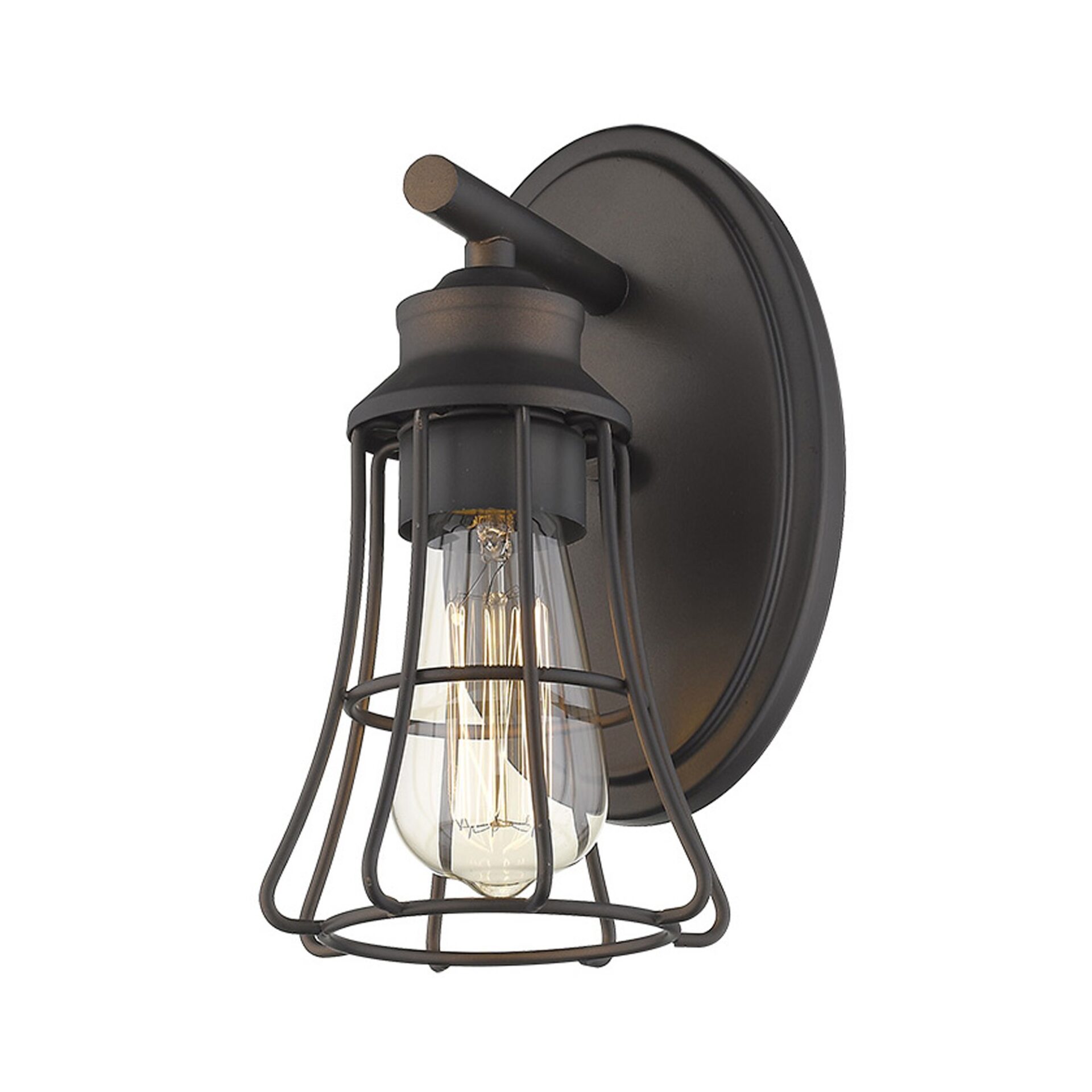 Bronze Cage Wall Sconce with Vintage Industrial Design 2 Bronze Cage Wall Sconce with Vintage Industrial Design - Image 2