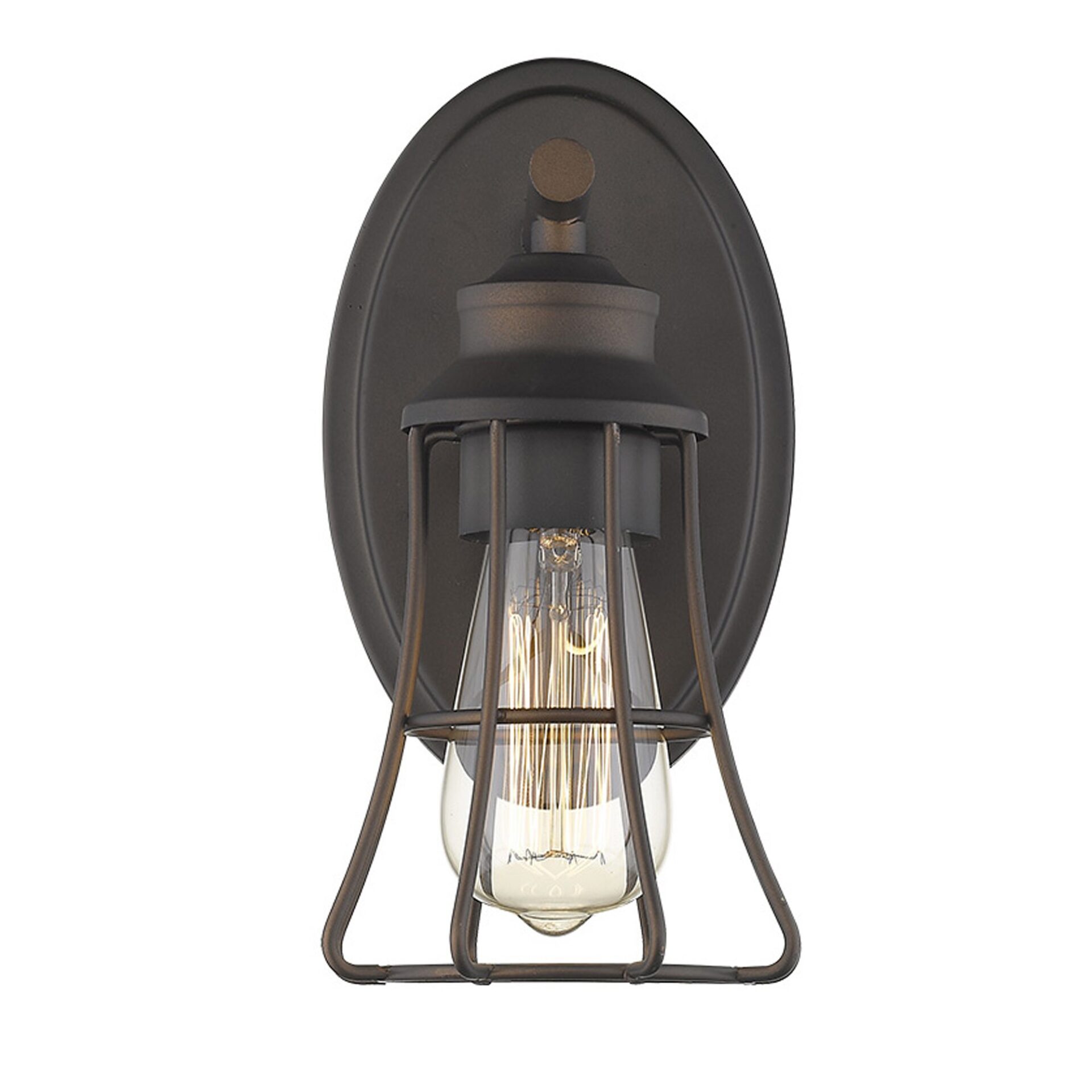 Bronze Cage Wall Sconce with Vintage Industrial Design 1 Bronze Cage Wall Sconce with Vintage Industrial Design