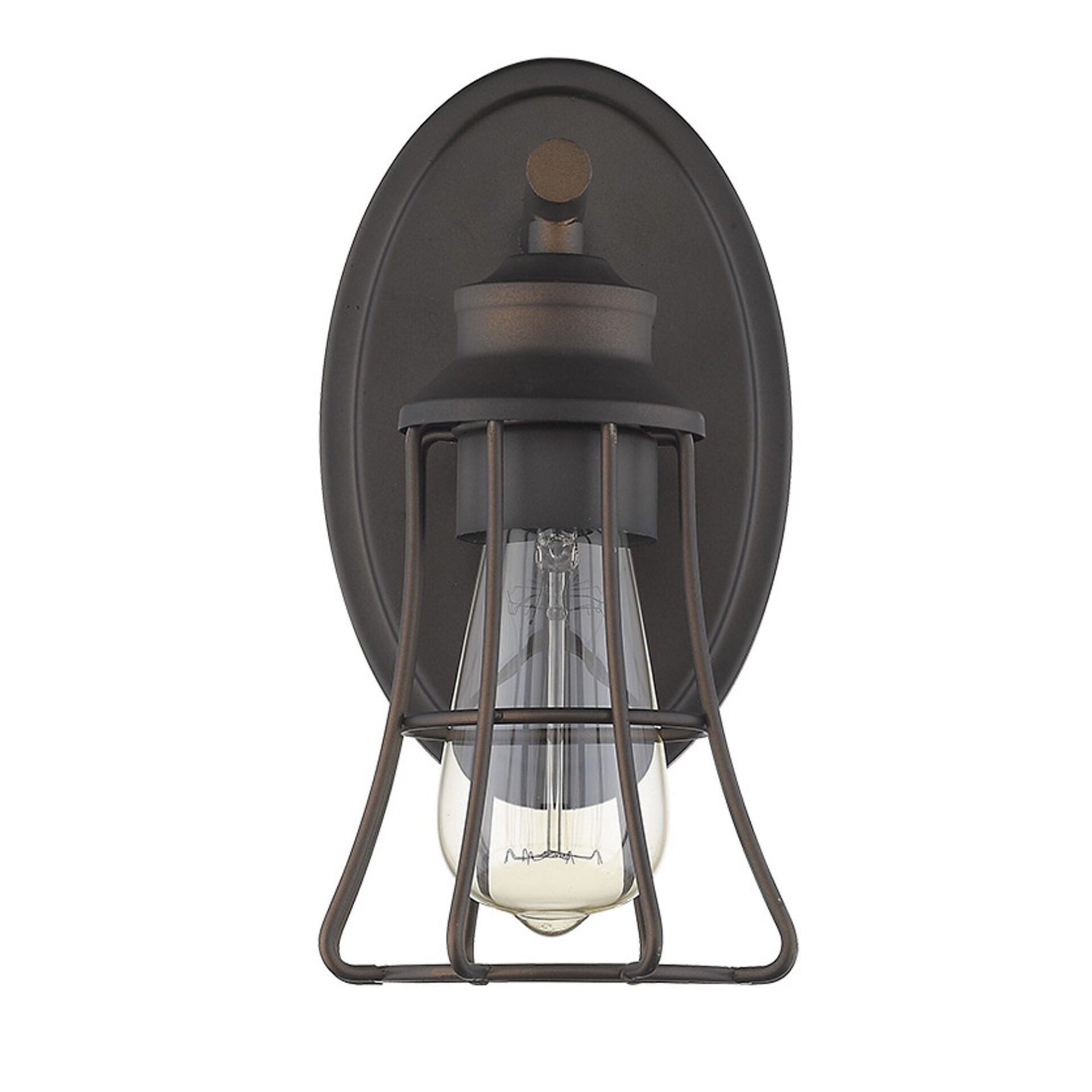 Bronze Cage Wall Sconce with Vintage Industrial Design 3 Bronze Cage Wall Sconce with Vintage Industrial Design - Image 3