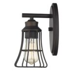 Bronze Cage Wall Sconce with Vintage Industrial Design 9 Bronze Cage Wall Sconce with Vintage Industrial Design