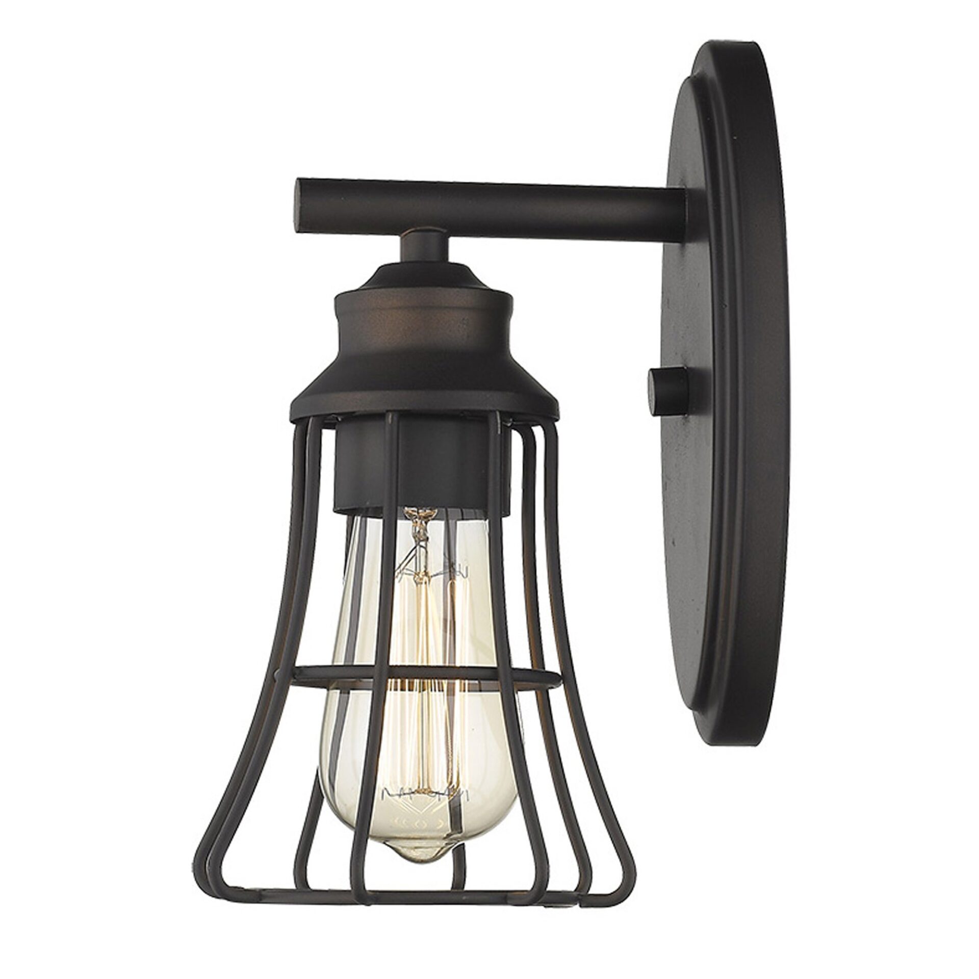 Bronze Cage Wall Sconce with Vintage Industrial Design 4 Bronze Cage Wall Sconce with Vintage Industrial Design - Image 4