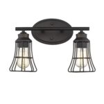 Vintage Bronze Industrial Cage Wall Sconce with Two Lights 11 Vintage Bronze Industrial Cage Wall Sconce with Two Lights