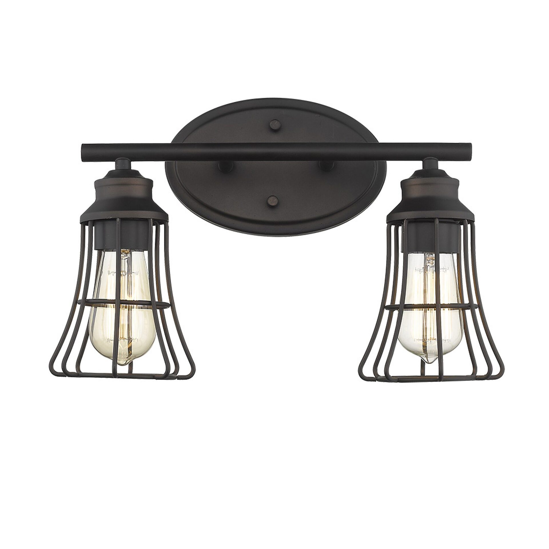 Vintage Bronze Industrial Cage Wall Sconce with Two Lights 3 Vintage Bronze Industrial Cage Wall Sconce with Two Lights - Image 3