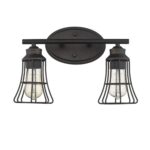 Vintage Bronze Industrial Cage Wall Sconce with Two Lights 13 Vintage Bronze Industrial Cage Wall Sconce with Two Lights