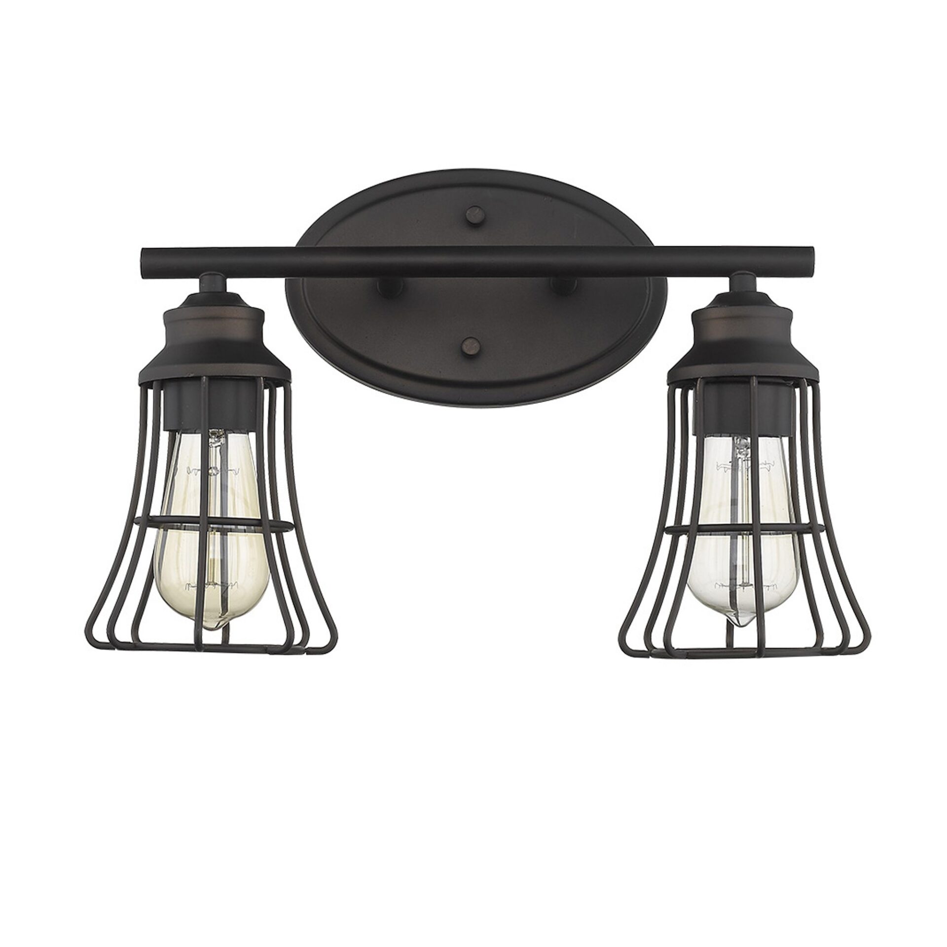Vintage Bronze Industrial Cage Wall Sconce with Two Lights 5 Vintage Bronze Industrial Cage Wall Sconce with Two Lights - Image 5